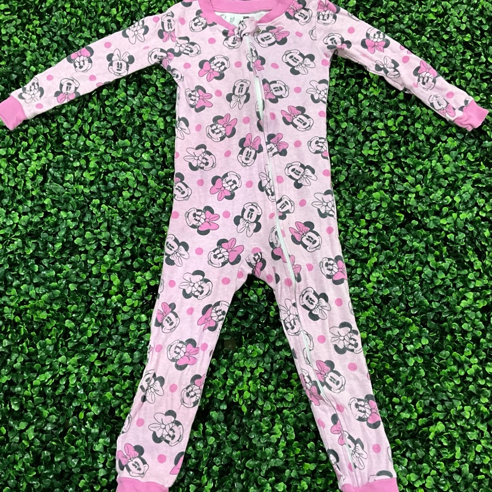 Disney Pink Minnie Mouse Footed Onesie